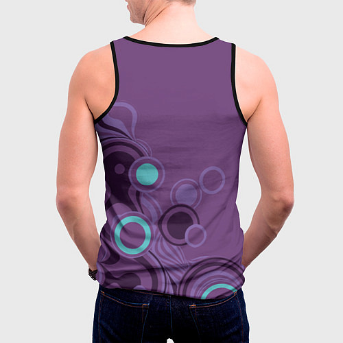 Мужская майка без рукавов Японский стиль- узорная маска / 3D-Черный – фото 4