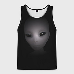 Майка-безрукавка мужская Взгляд пришельца, цвет: 3D-черный