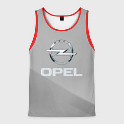 Майка-безрукавка мужская Opel - серая абстракция, цвет: 3D-красный