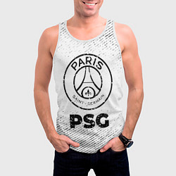 Майка-безрукавка мужская PSG с потертостями на светлом фоне, цвет: 3D-белый — фото 2