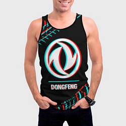 Майка-безрукавка мужская Значок Dongfeng в стиле glitch на темном фоне, цвет: 3D-черный — фото 2