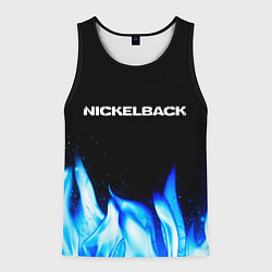 Майка-безрукавка мужская Nickelback blue fire, цвет: 3D-черный