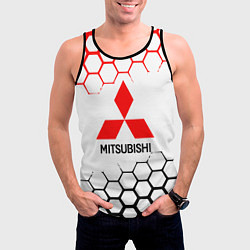 Майка-безрукавка мужская Mitsubishi - логотип, цвет: 3D-черный — фото 2