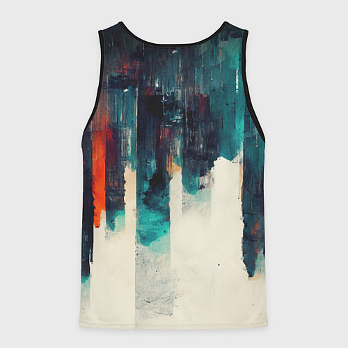 Мужская майка без рукавов Красочные полосы в стиле гранж / 3D-Черный – фото 2