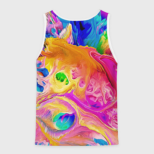 Мужская майка без рукавов Гомер Симпсон и клоун Красти едут на детском велос / 3D-Белый – фото 2