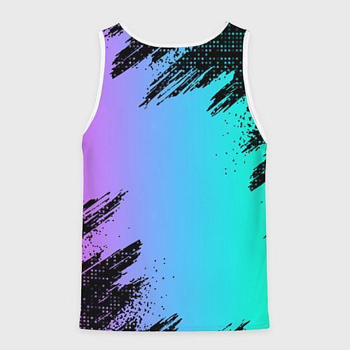 Мужская майка без рукавов Roblox neon logo / 3D-Белый – фото 2