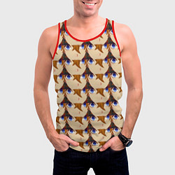 Майка-безрукавка мужская Тарталья лицо МЕМ Genshin Impact, цвет: 3D-красный — фото 2