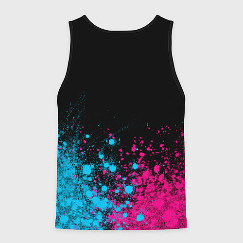 Мужская майка без рукавов Manchester United - neon gradient: символ сверху / 3D-Черный – фото 2