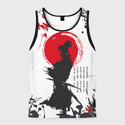 Майка-безрукавка мужская Самурай на фоне солнца, цвет: 3D-черный