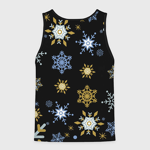 Мужская майка без рукавов Новый год ёлочная ветвь и труба / 3D-Черный – фото 2