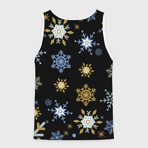 Мужская майка без рукавов Новый год мишка угощает белочек / 3D-Белый – фото 2