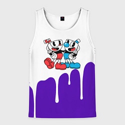 Мужская майка без рукавов Cuphead потёки
