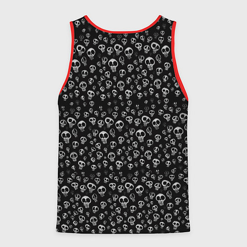Мужская майка без рукавов Черепки - покарябанные / 3D-Красный – фото 2