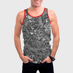 Майка-безрукавка мужская Металлические предметы, цвет: 3D-красный — фото 2
