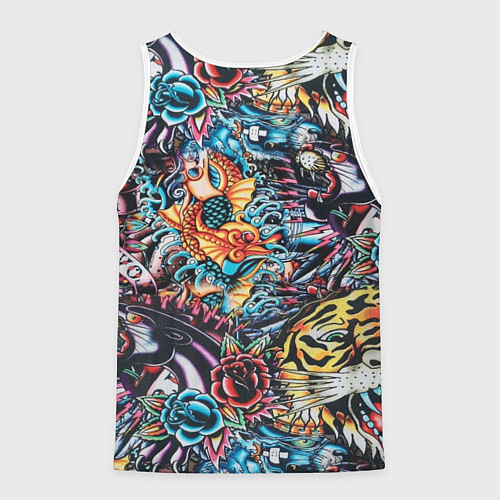 Мужская майка без рукавов Татуировки / 3D-Белый – фото 2