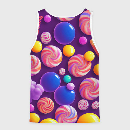 Мужская майка без рукавов Сладости для радости / 3D-Белый – фото 2