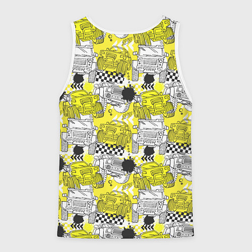 Мужская майка без рукавов Авто и клякса / 3D-Белый – фото 2