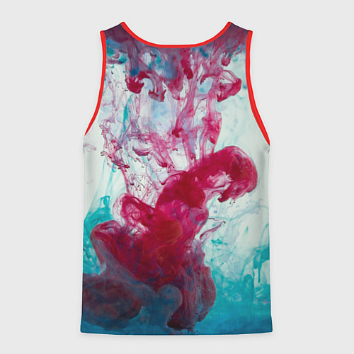 Мужская майка без рукавов Абстрактный красочный дым / 3D-Красный – фото 2