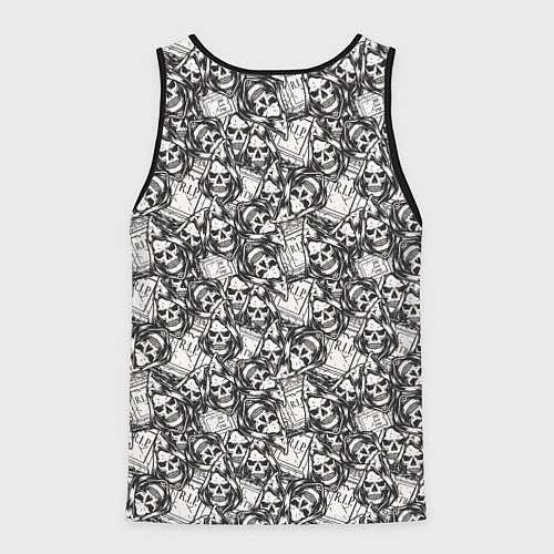 Мужская майка без рукавов Череп в капюшоне / 3D-Черный – фото 2