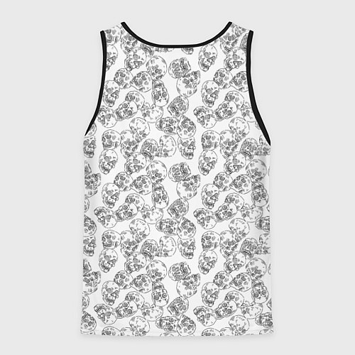 Мужская майка без рукавов Череп штрихованный / 3D-Черный – фото 2