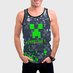 Майка-безрукавка мужская Minecraft - краска, цвет: 3D-черный — фото 2