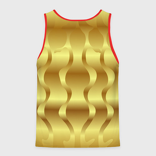 Мужская майка без рукавов Золото абстрактная графика / 3D-Красный – фото 2