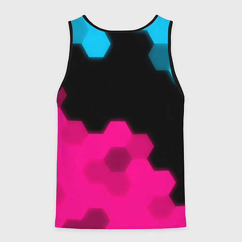 Мужская майка без рукавов Mini - neon gradient: символ сверху / 3D-Черный – фото 2