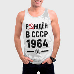 Майка-безрукавка мужская Рождён в СССР в 1964 году на светлом фоне, цвет: 3D-белый — фото 2