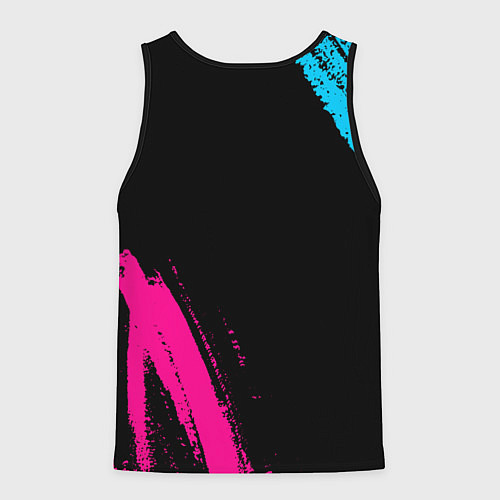 Мужская майка без рукавов Manchester City - neon gradient: надпись, символ / 3D-Черный – фото 2