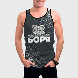 Майка-безрукавка мужская Боря зубастый волк, цвет: 3D-черный — фото 2