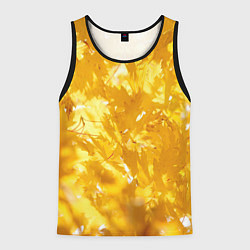 Майка-безрукавка мужская Золотые листья на ветках, цвет: 3D-черный
