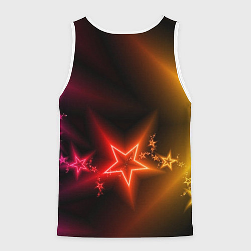 Мужская майка без рукавов Звёзды с неоновым свечением / 3D-Белый – фото 2