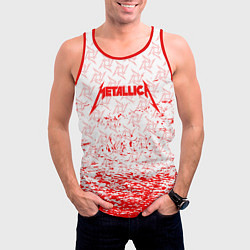 Майка-безрукавка мужская Metallica - брызги, цвет: 3D-красный — фото 2
