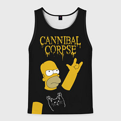 Майка-безрукавка мужская Cannibal Corpse Симпсоны Гомер рокер, цвет: 3D-черный