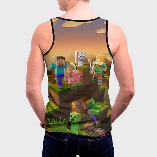 Мужская майка без рукавов Глеб Minecraft / 3D-Черный – фото 4