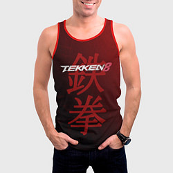 Майка-безрукавка мужская Tekken 8 - logo, цвет: 3D-красный — фото 2