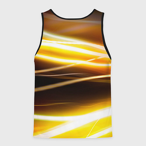 Мужская майка без рукавов Желтые неоновые полосы / 3D-Черный – фото 2