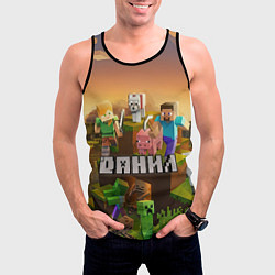 Майка-безрукавка мужская Данил Minecraft, цвет: 3D-черный — фото 2