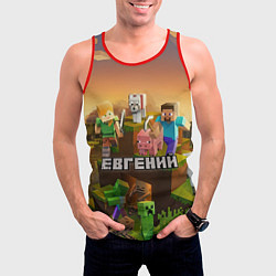 Майка-безрукавка мужская Евгений Minecraft, цвет: 3D-красный — фото 2