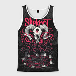 Майка-безрукавка мужская Slipknot - goat skull, цвет: 3D-белый