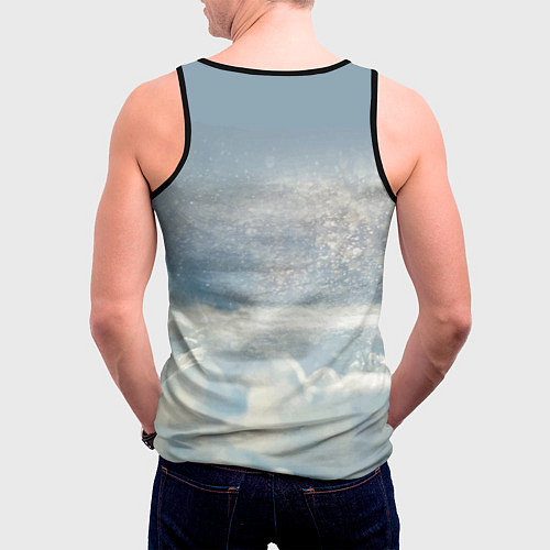 Мужская майка без рукавов Кот встречает Новый Год! / 3D-Черный – фото 4