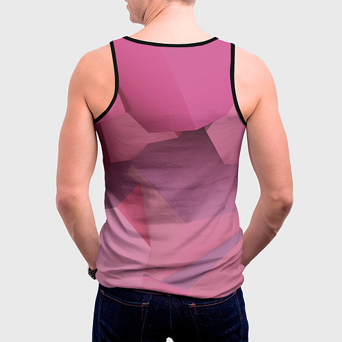 Мужская майка без рукавов Розовые геометрические фигуры / 3D-Черный – фото 4