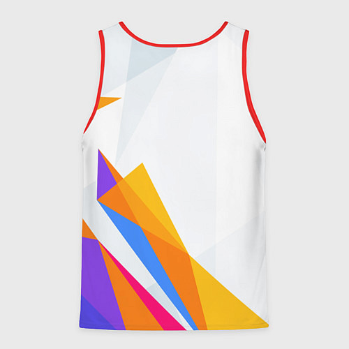Мужская майка без рукавов Barcelona абстракция цветные геометрии / 3D-Красный – фото 2