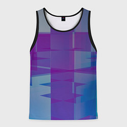 Майка-безрукавка мужская Геометрические объёмные фиолетовые кубы, цвет: 3D-черный