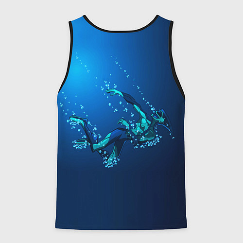 Мужская майка без рукавов Ихтиандр : человек - амфибия рисунок / 3D-Черный – фото 2