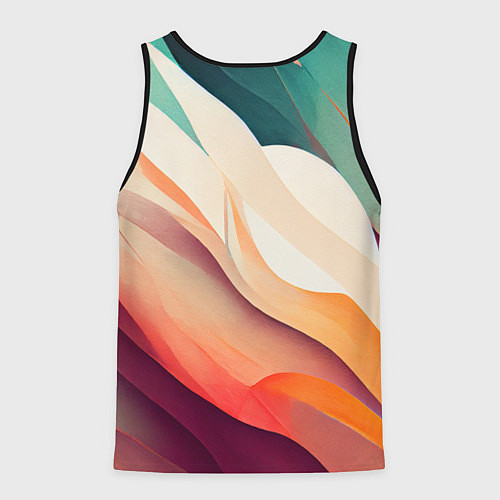 Мужская майка без рукавов Акварельная нарисованная абстракция / 3D-Черный – фото 2