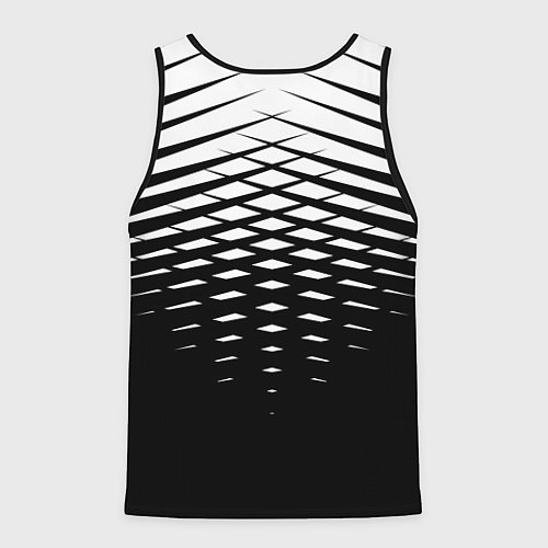 Мужская майка без рукавов Черно-белая симметричная сетка из треугольников / 3D-Черный – фото 2