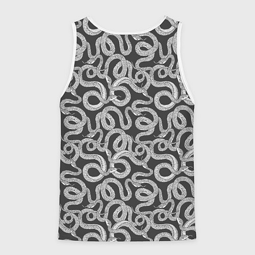 Мужская майка без рукавов Змея с языком / 3D-Белый – фото 2