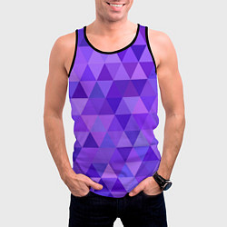 Майка-безрукавка мужская Фиолетовые фигуры, цвет: 3D-черный — фото 2