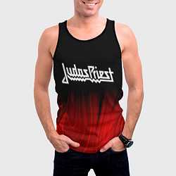 Майка-безрукавка мужская Judas Priest red plasma, цвет: 3D-черный — фото 2
